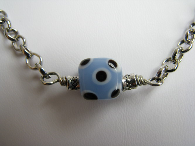 Blue bead close-up