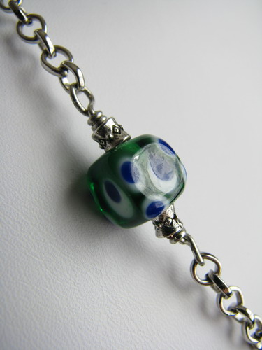 Green bead close-up
