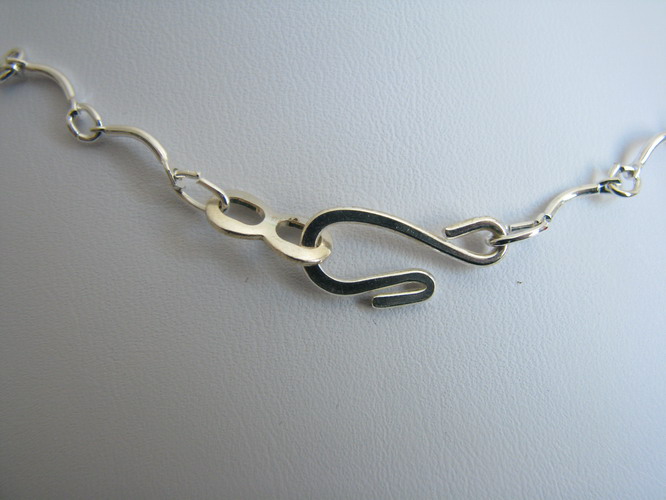 Hook and eye clasp close-up